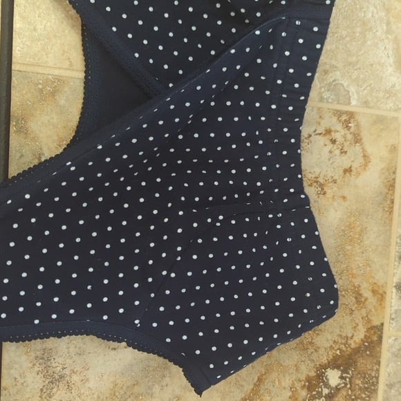 Medium Navy Blue White Polka Dot Cakye Nursing Bra Breastfeeding Pumping - Picture 3 of 7